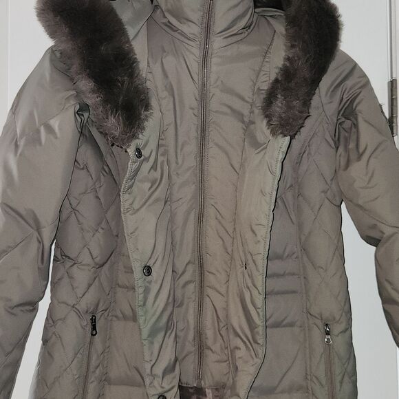 Larry LEVINE DOWN Puffer Trench Coat XS - Picture 4 of 14